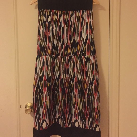 🎉Sale🎉Black Midi Multi Color Dress Size 12 - Picture 2 of 3